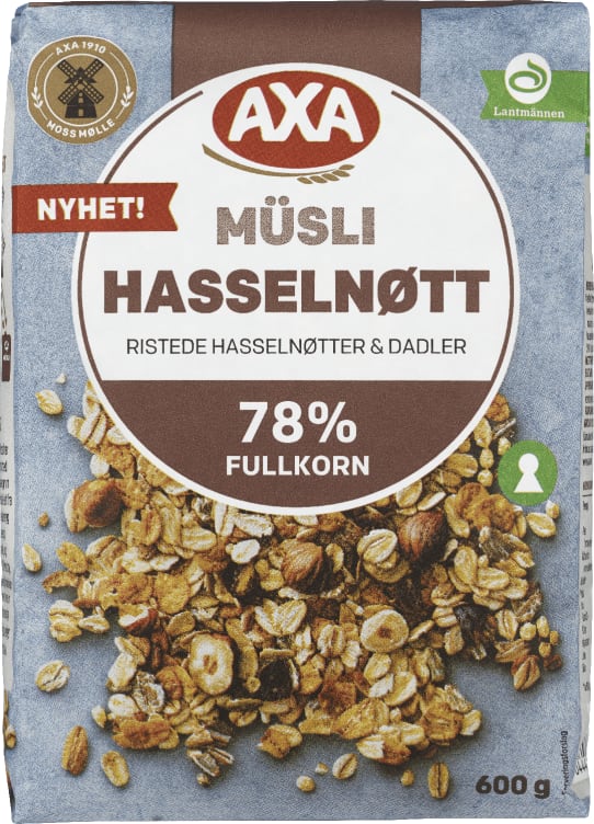 Müsli Hasselnøtt 600g Axa