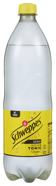 Tonic Water Zero 1l flaske Schweppes
