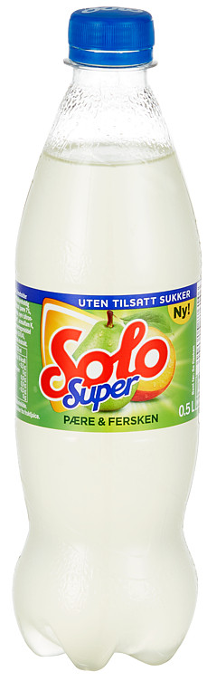 Solo Super Pære&Fersken 0,5l flaske