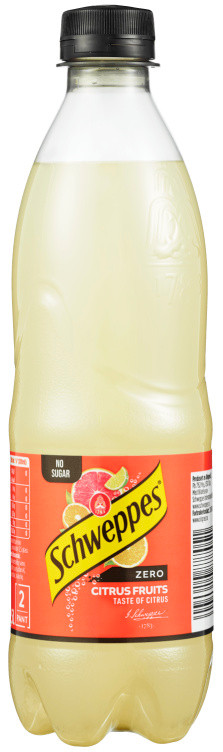 Citrus Zero 0,5l flaske Schweppes