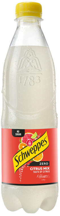 Citrus Zero 0,5l flaske Schweppes