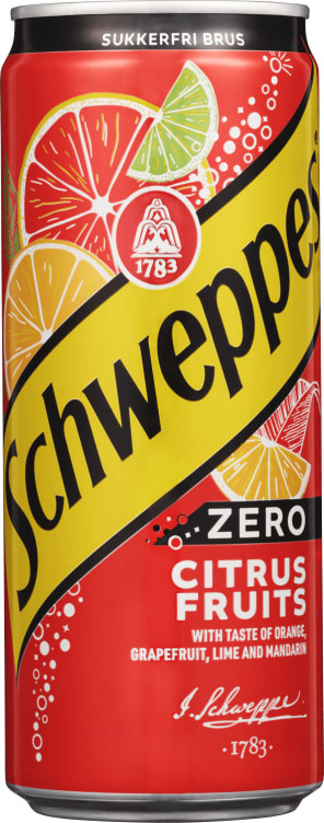 Schweppes Citrus Fruits Zero 0,33l boks