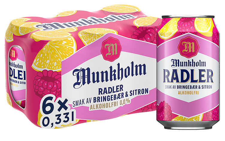 Munkholm Radler Br.Bær/Sitron 0,33lx6 boks
