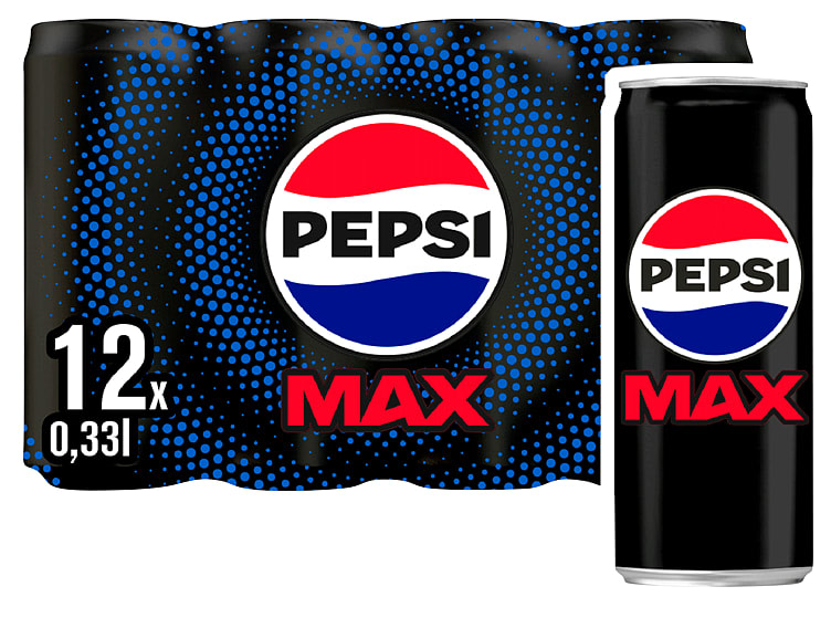 Pepsi Max 0,33lx12 boks Sleek