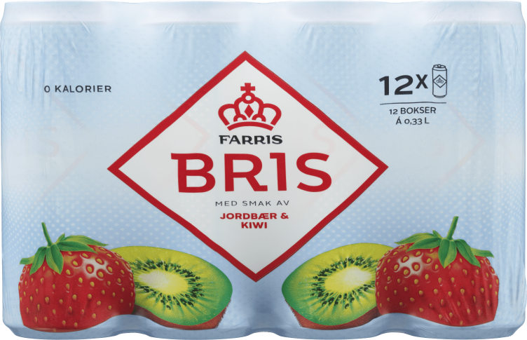 Farris Bris Jordbær Kiwi 0,33lx12 boks