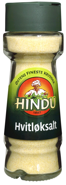 Hvitløkssalt 78g glass Hindu