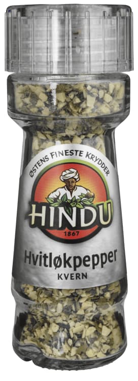 Hvitløkspepper Kvernet 36g glass Hindu
