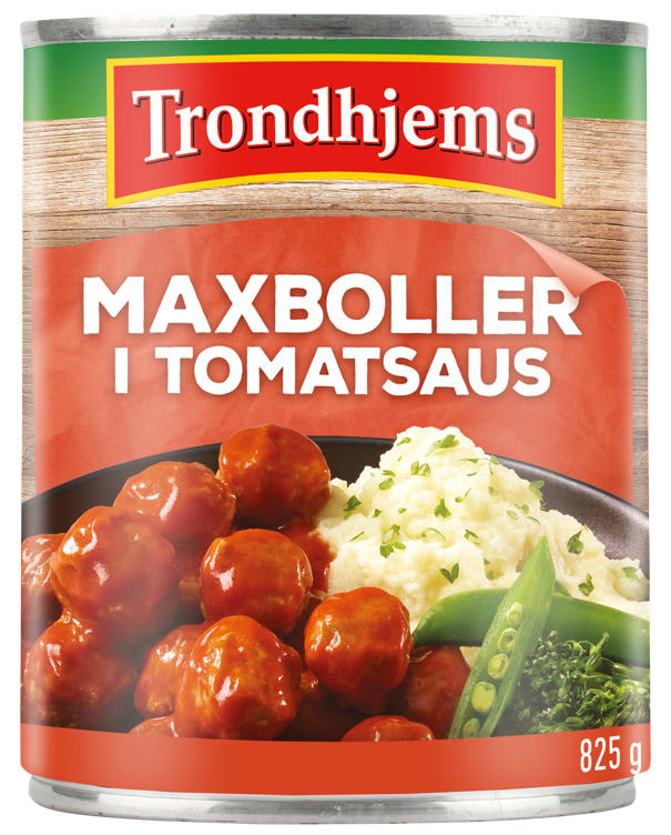 Maxboller i Tomatsaus 800g Trondhjems