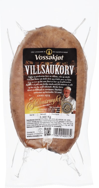 Villsaukorv 300g Vossakjøt