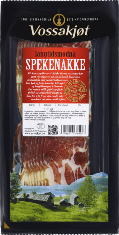 Spekenakke skivet 100g Vossakjøt
