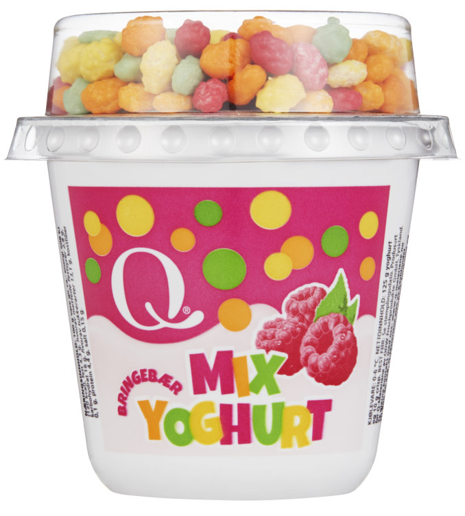 Q Mix Yoghurt Bringebær 135g