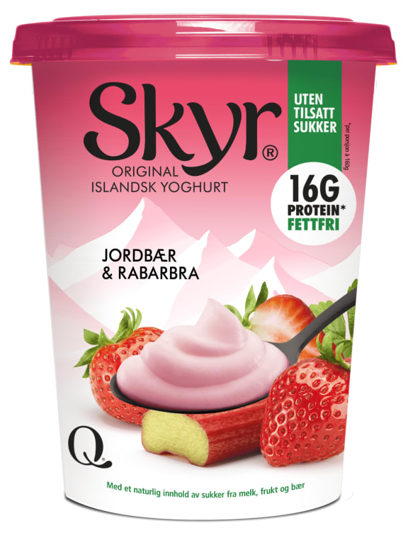 Skyr Jordbær&Rabarbra 450g Q