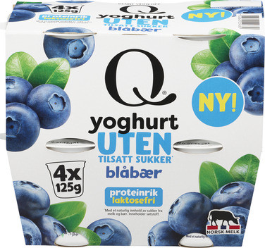 Q Yoghurt uten Blåbær Beg 4x125g