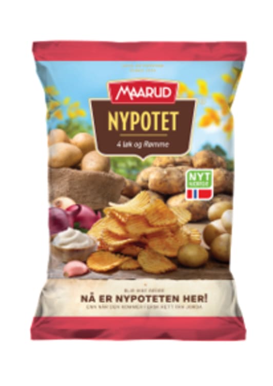 Potetgull Nypotet 4 Løk&Rømme 200g Maarud