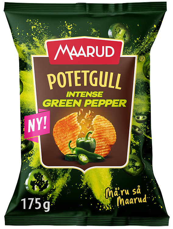 Potetgull Intense Green Pepper 175g Maarud