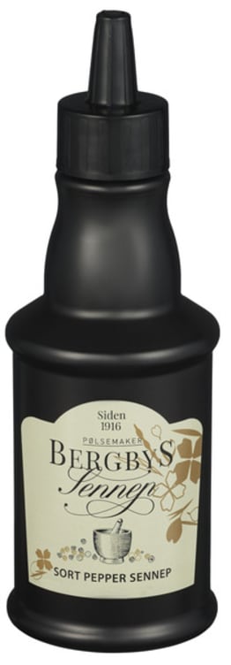 Sennep Svartpepper 235g Bergbys