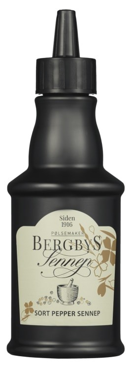 Sennep Svartpepper 235g Bergbys
