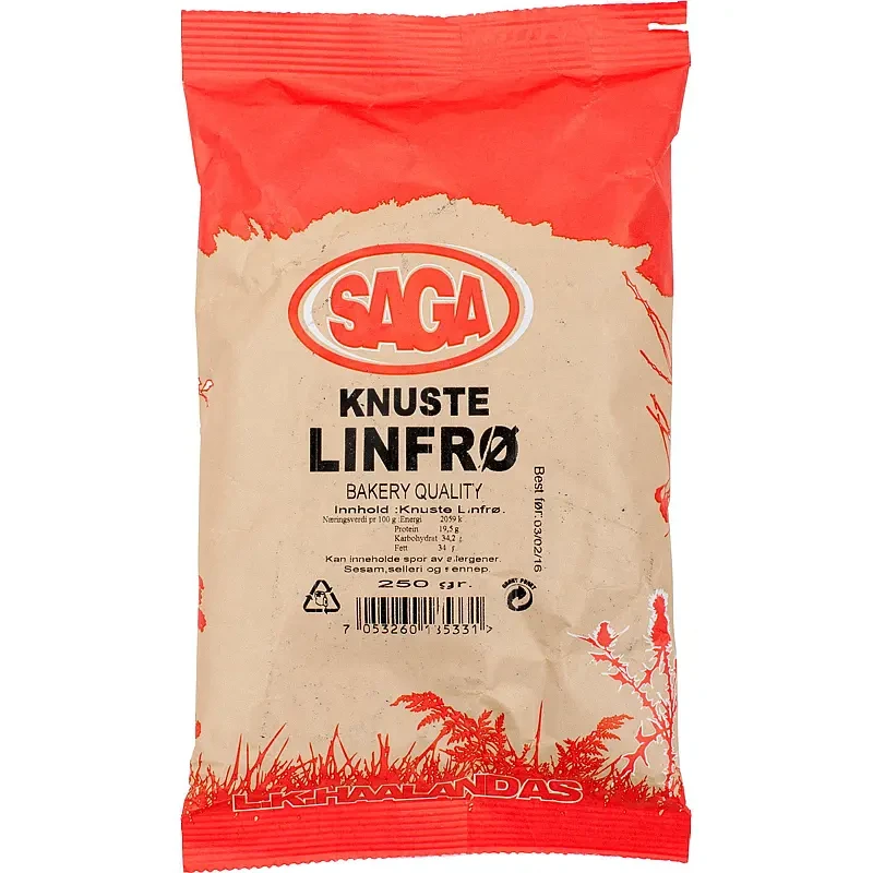 Knuste linfrø 250 g
