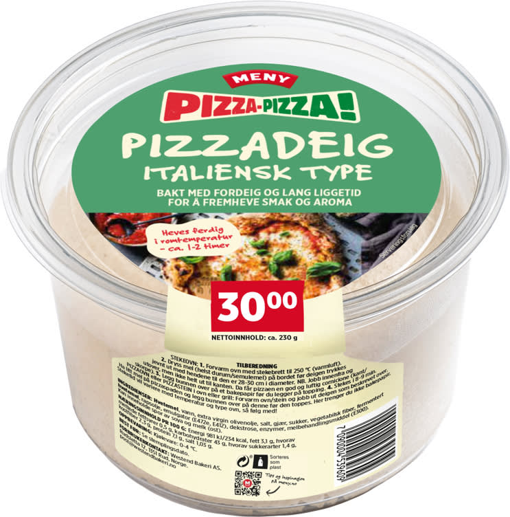 Pizzadeig Italiensk 230g Meny