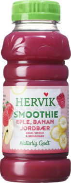 Hervik - Smoothie Fra Eple Banan Jordbær Aronia Sitron og Bringebær 250ml