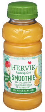 Hervik - Smoothie Fra Eple Appelsin Banan Mango Pasjonsfrukt og Sitron 250ml
