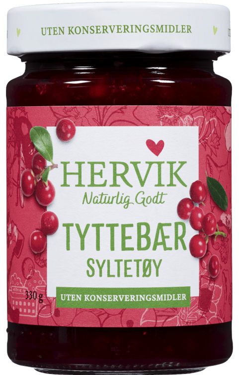 Tyttebærsyltetøy 330g Hervik
