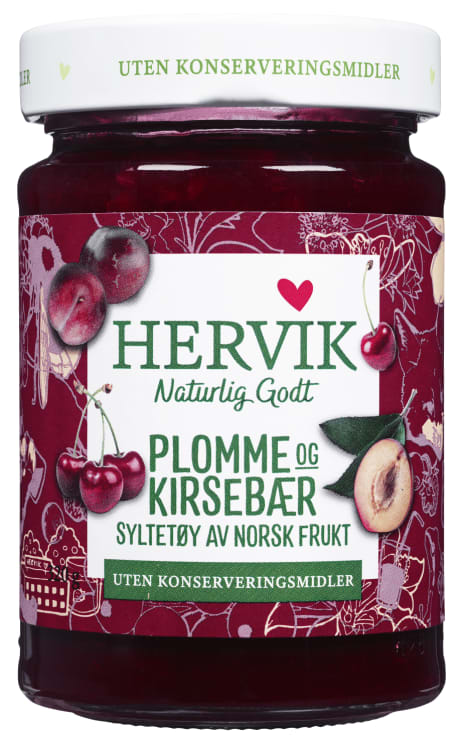 Plomme&Kirsebær Syltetøy 320g Hervik