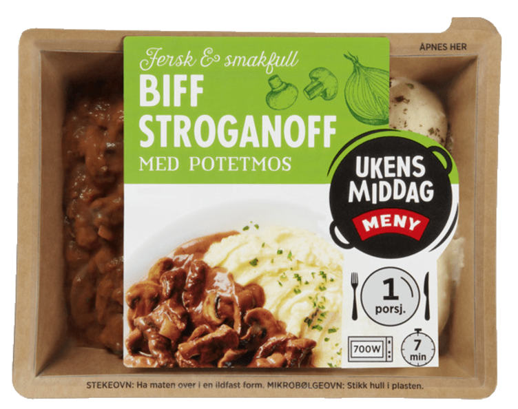 Biff Stroganoff m/Potetmos 450g Meny