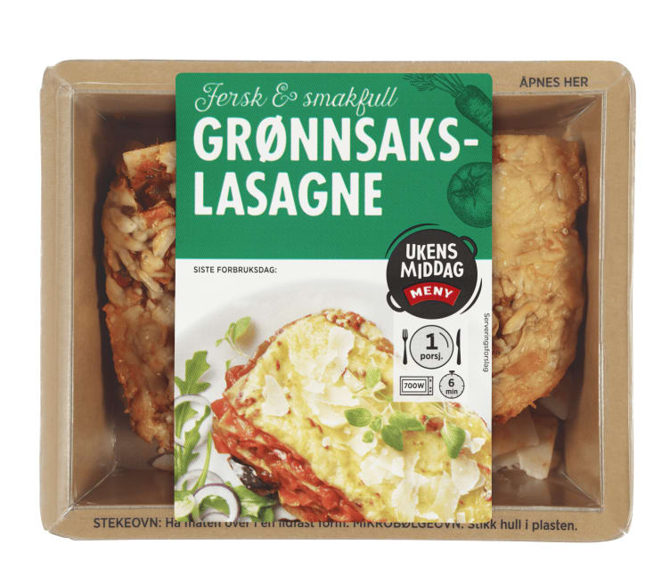 Grønnsakslasagne 410g Meny