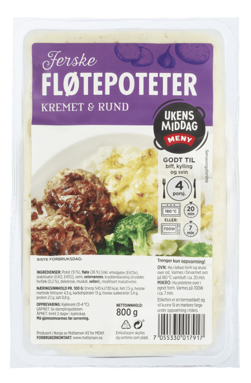 Fløtepoteter 800g Meny