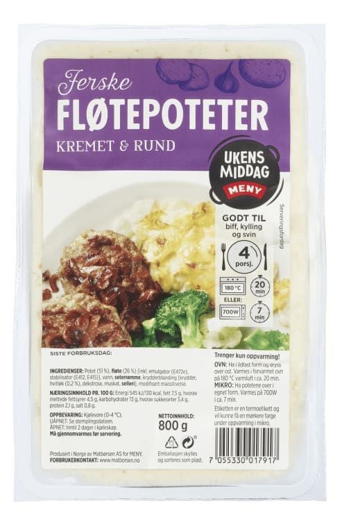 Fløtepoteter 800g Meny