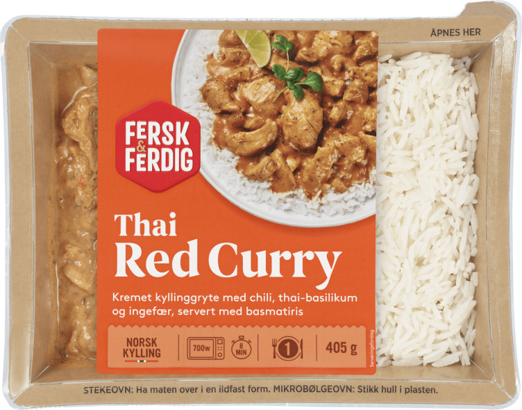 Thai Red Curry Kylling&Ris 405g Fersk&Ferdig