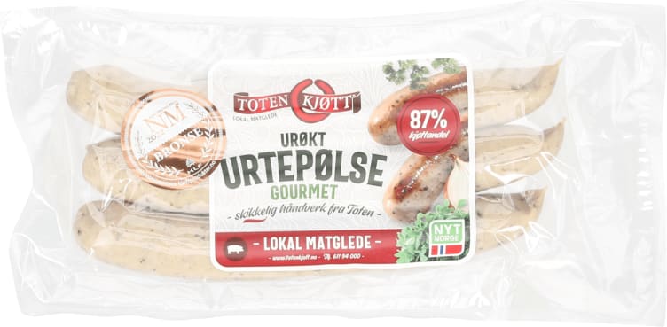 Urtepølse Gourmet 230g Toten Kjøtt