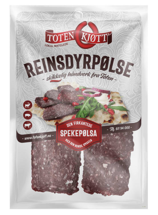 Reinsdyrpølse 100g Toten Kjøtt
