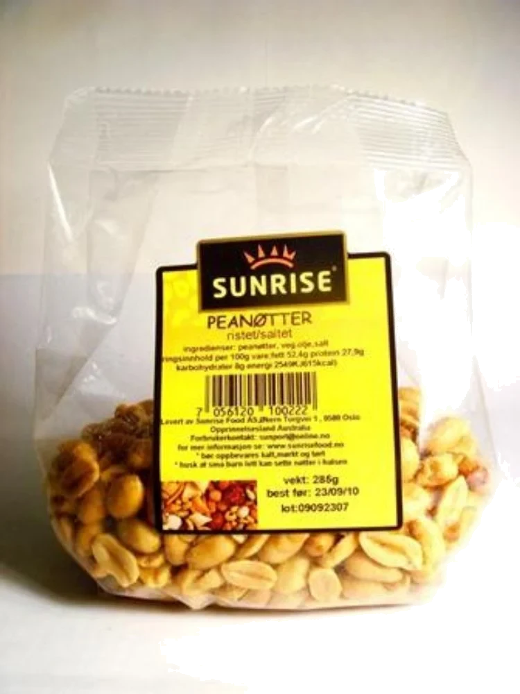Sunrise Peanøtter Ristet Saltet 225g