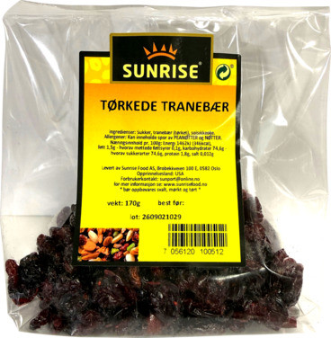 Tørkede Tranebær 170g Sunrise