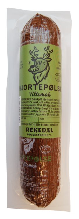 Hjortepølse 255g Rekedal