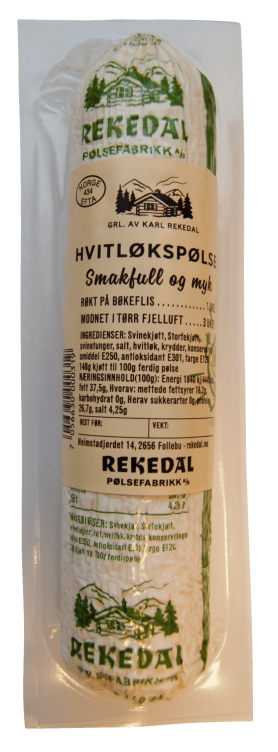 Hvitløkspølse 275g Rekedal