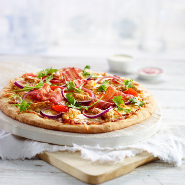 Italiensk Pizza m/Saus og Ost Prebakt Ca 30cm 10stk