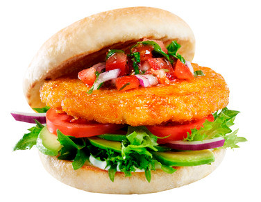 Helsprø Kyllingburger Halal Panert Frossen 45 stk Â 100g