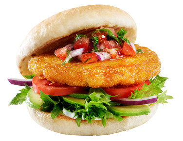 Helsprø Kyllingburger Halal Panert Frossen 45 stk Â 100g