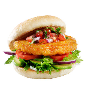 Helsprø Kyllingfiletburger Panert Frossen 45 stk Â 100g Slåtto