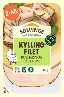 Kyllingfilet Basilikum 80g Solvinge