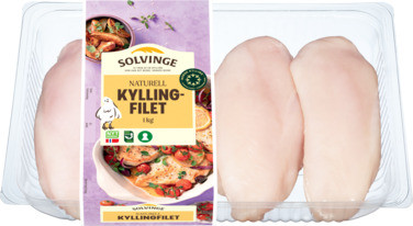Kyllingfilet Naturell 1000g Solvinge