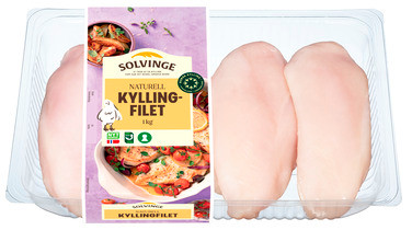 Kyllingfilet Naturell 1000g Solvinge