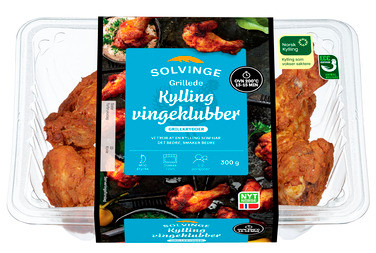 Kyllingvingeklubber 300g Solvinge