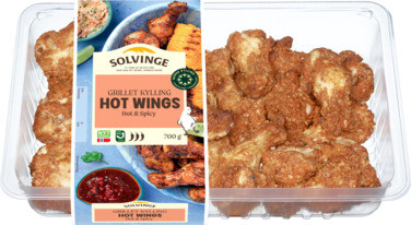 Grillede Kylling Hotwings 700g - Hot&Spicy solvinge