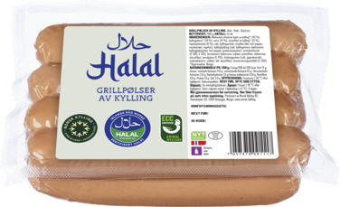 Halal Grillpølse av Kylling, Røkt