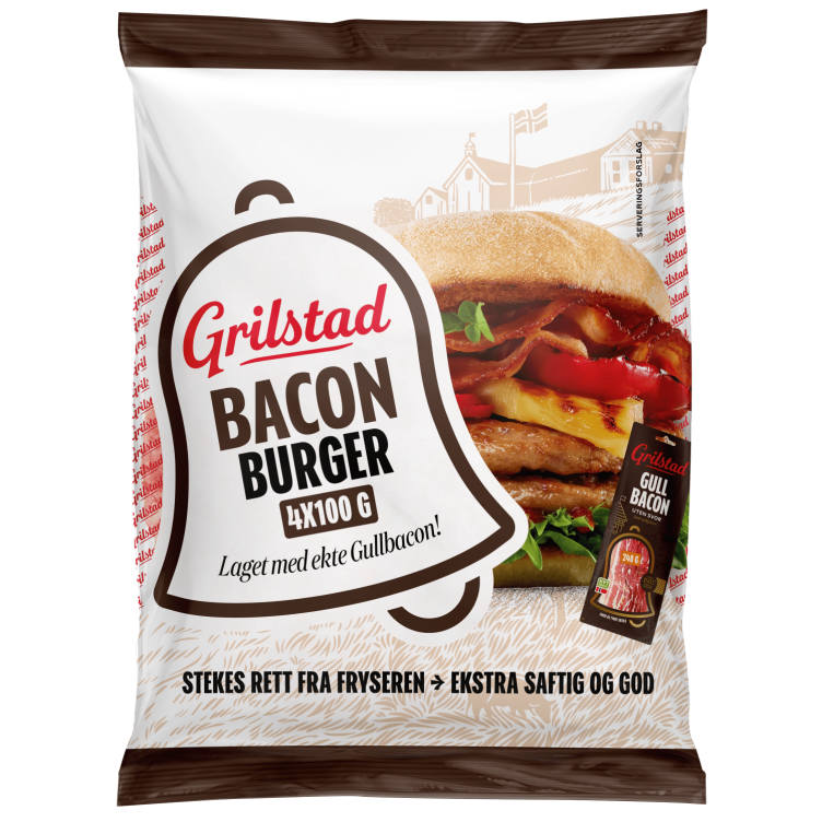 Baconburger 4x100g Grilstad
