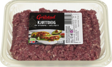 Grilstad Kjøttdeig av Storfe 14%, 600 g